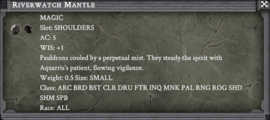 RIVERWATCH MANTLE item card